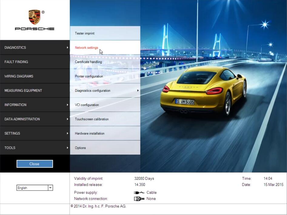 How to set the LAN network for the Porsche PIWIS II software-7